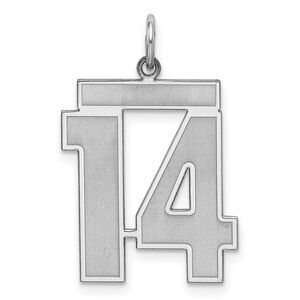 Sterling Silver, Jersey Collection, Large Number 14 Pendant